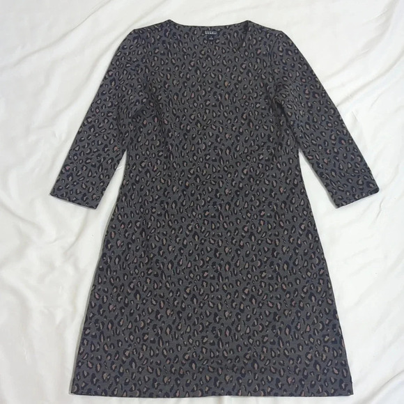 Nicole Miller 3/4 Sleeve Dress Color Grey Leopard Size S - Picture 4 of 14
